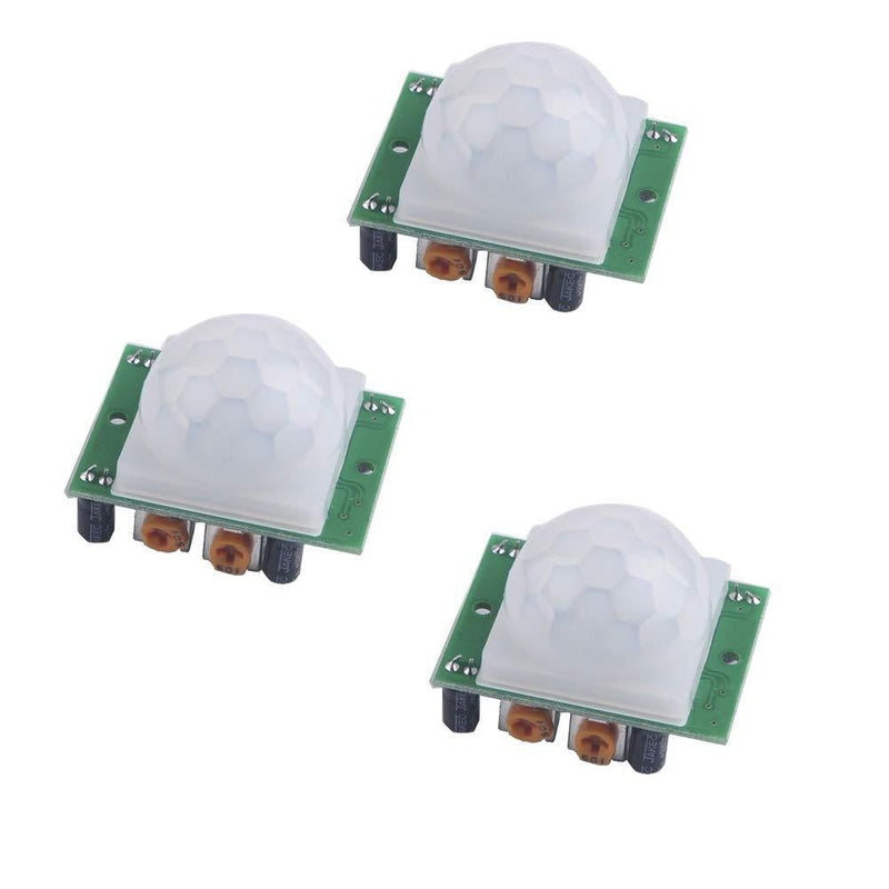 Stemedu 3PCS HC-SR501 PIR Motion Sensor Infrared IR Sensor Human Body Detector Module for Arduino Raspberry Pi ESP32-Cam 3PCS HC-SR501 Motion Sensor