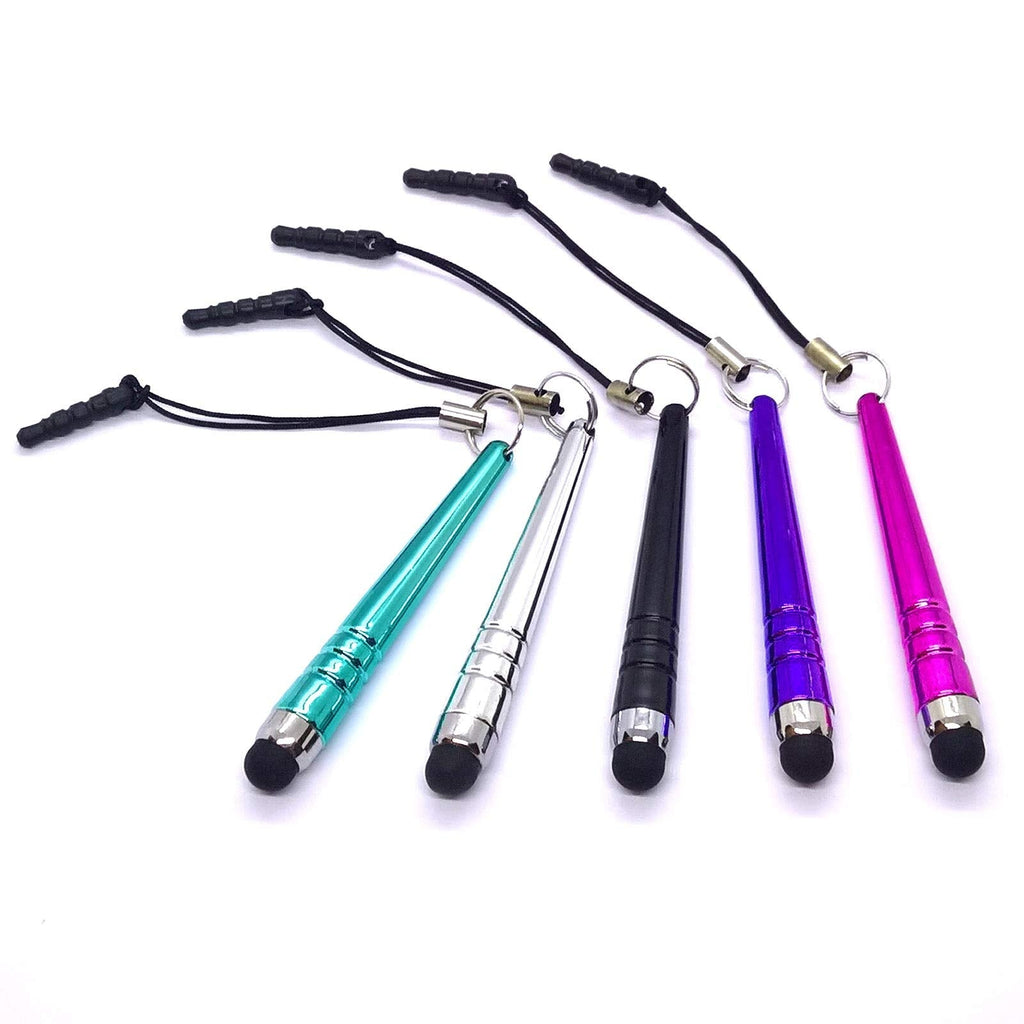 5pack Universal Mini Baseball bat Stylus Touch Pen for Apple Samsung Smart Cell Phone Tablet Android Device (Multi Color Bright) (Multi Color Bright)