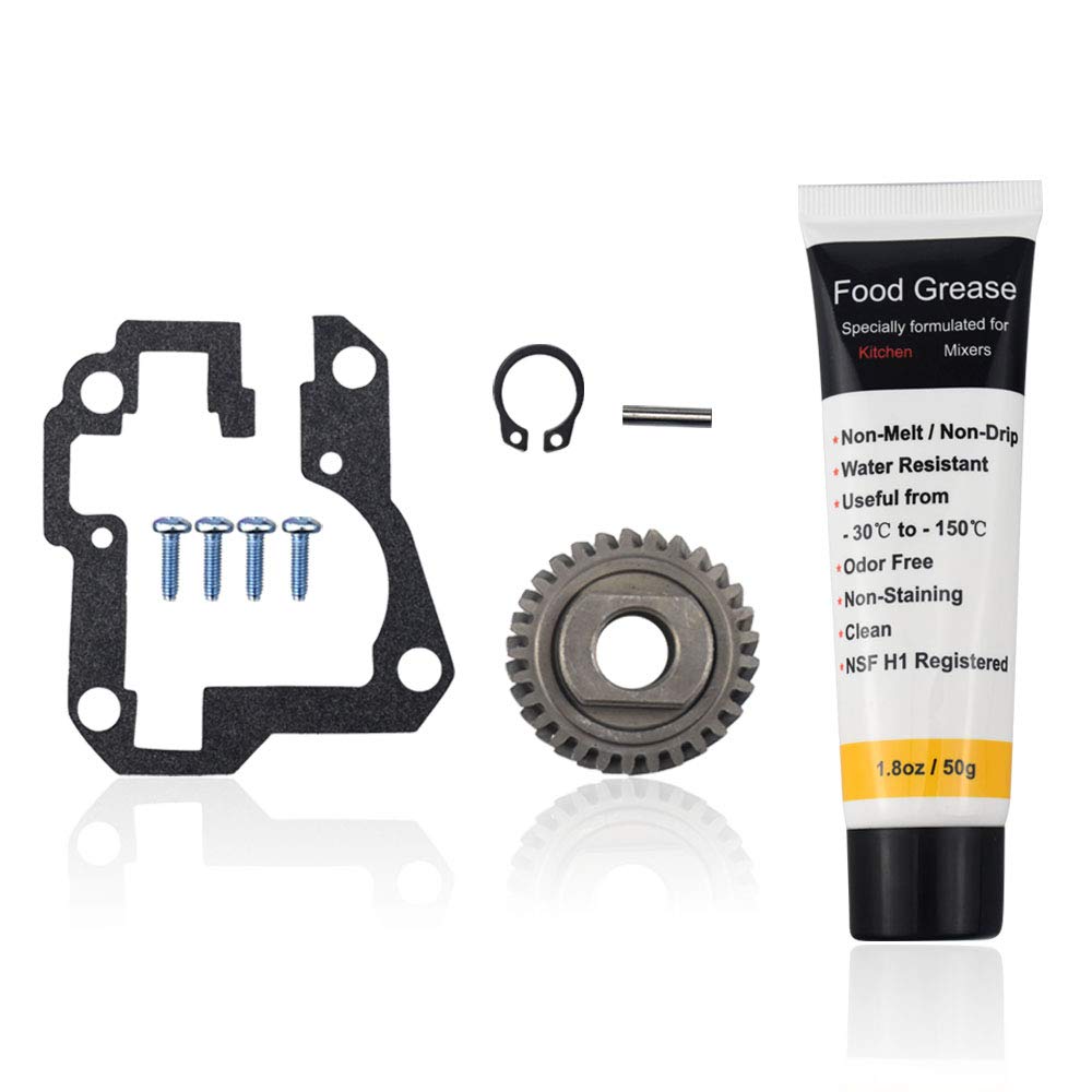 9706529 W11086780 Gear - by Huthbrother, Compatible with 5 & 6 QT WP9706529 9703543 Replacement Gear Parts, With 9709511 Gaskets And 1.8 Oz Grease & 9703680 Circlip