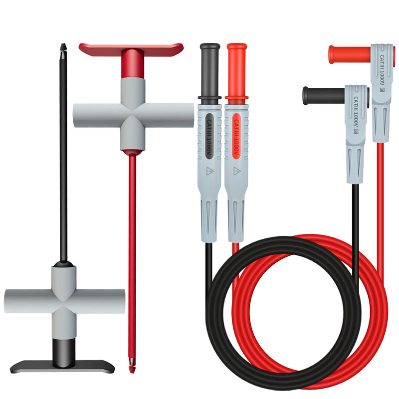 Goupchn 2PCS Multimeter Test Leads 4mm Banana Plug Male to Male with Puncture Probes Wire-Piercing Test Clip Tool for Multimeter Testing Automotive Car Repairing