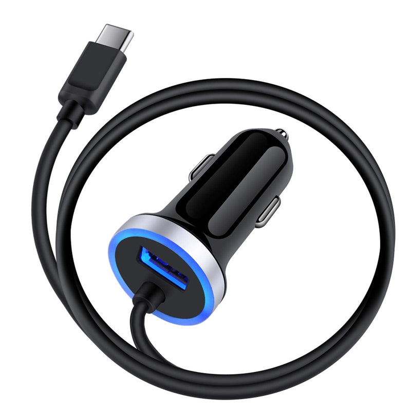 USB C Car Charger, 3.4A Fast Charging Car Charger for Samsung Galaxy S22 S21 S20 S10E S9 S8 Note 22 21 20 10 9 8 A50 A20 A51 A70 A71 A21 A10E, LG G7 V60 Stylo 6/5, Car Adapter 3ft Type C Charger Cable