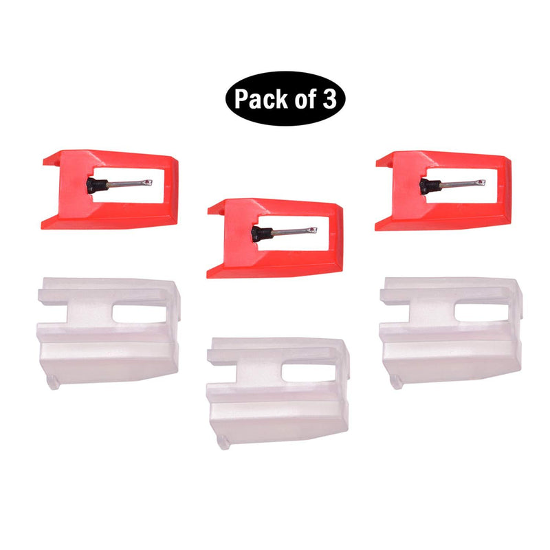 Record Player Needles,3 Pack Universal Turntable Replacement Stylus Needles for Vinyl Record Player, LP Player, Phonograph (onesize, Red)