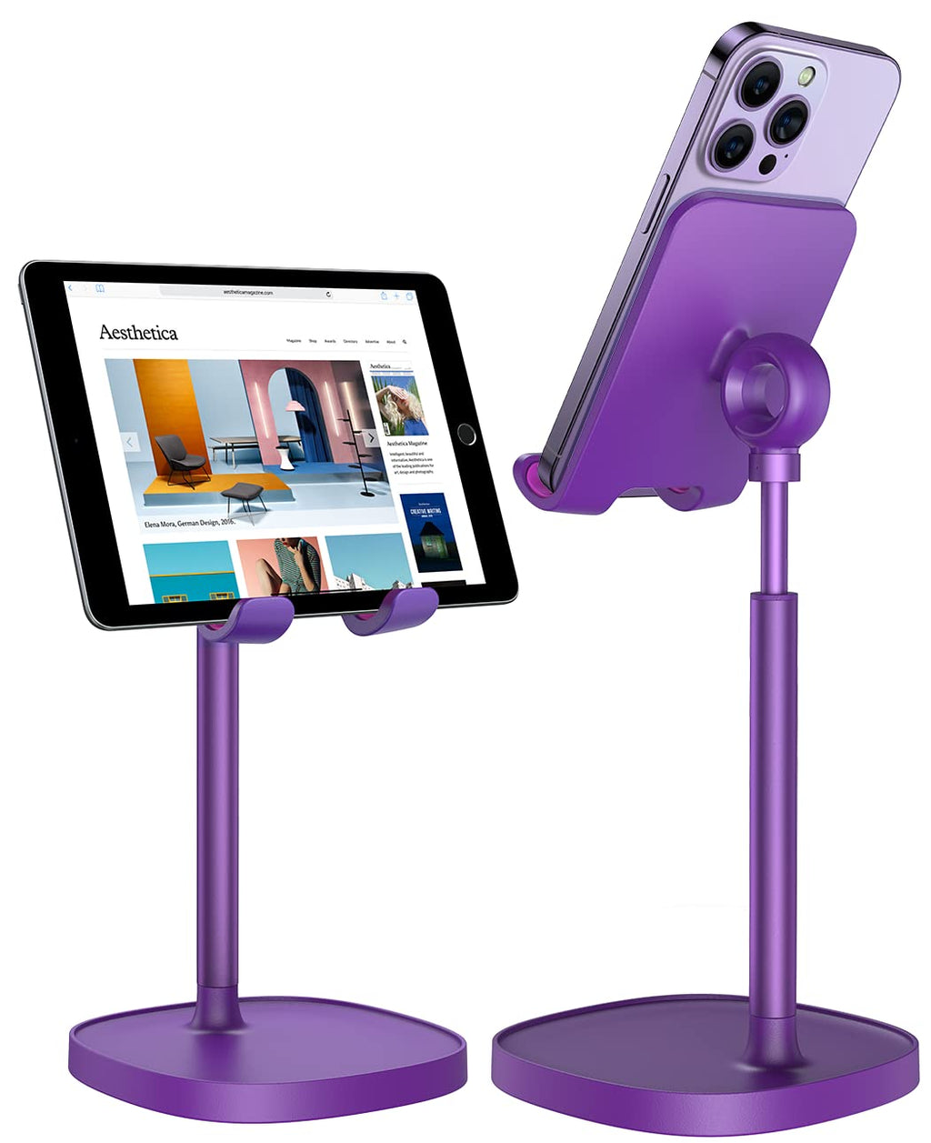 LISEN Dark Purple Cell Phone Stand Desktop Accessories fits iPhone 14 Stand for Desk All Mobile Phone, iPhone, iPad, Tablet 4-10'' Kitchen Accessories