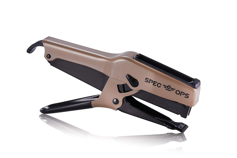 "Spec Ops Tools Elite Duty Packaging Plier Stapler, 7/16 Crown, 1/4"" - 3/8"" Leg Length Staples, 3% Donated to Veterans", black/tan