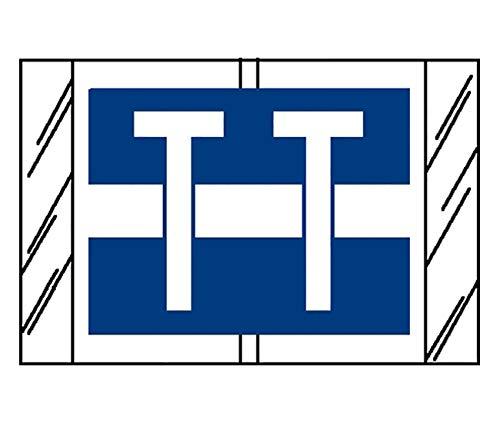 Tabbies Original COL'R'TAB 12030 Series Top Tab Alpha Labels, Blue "T", 1"H x 1-1/2"W, Heavy Duty & Fade-Resistant, Made in The USA, 500 Labels/Roll (12036) T