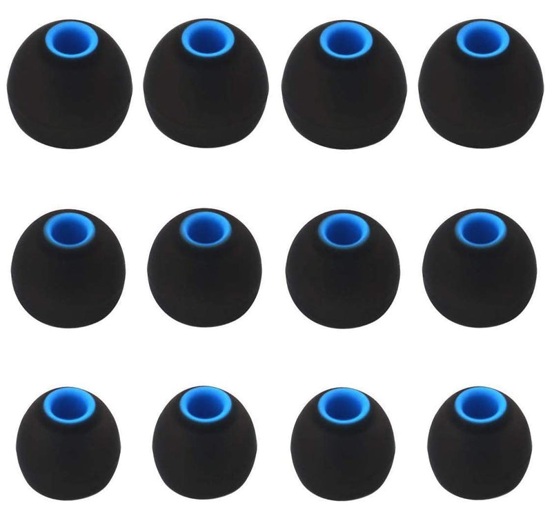 ALXCD Eartips for Sony in-Ear Headphone, (S/M/L) 6 Pair Silicone Replacement Ear Tips Cushion, Fit for Sony MDR XBA Series in-Ear Headset MDR-XB50AP XBA-H1 etc.[6 Pair](Black/Blue) Black/Blue