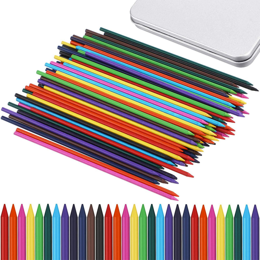 2.0 mm Refills 10 Assorted Colors, 90 mm Tall, Break and Smudge Resistant Replacement for Drawing, Journals, Scrapbook and Diary (100 Pieces)