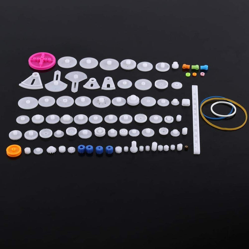 Fafeicy Plastic Gears Set, Pulley Belt Worm Kits Crown Gear Set Robot Motor Toy DIY Parts for Model Amateur(The Essence of 85 Kinds of Gear Pack) The essence of 85 kinds of gear pack