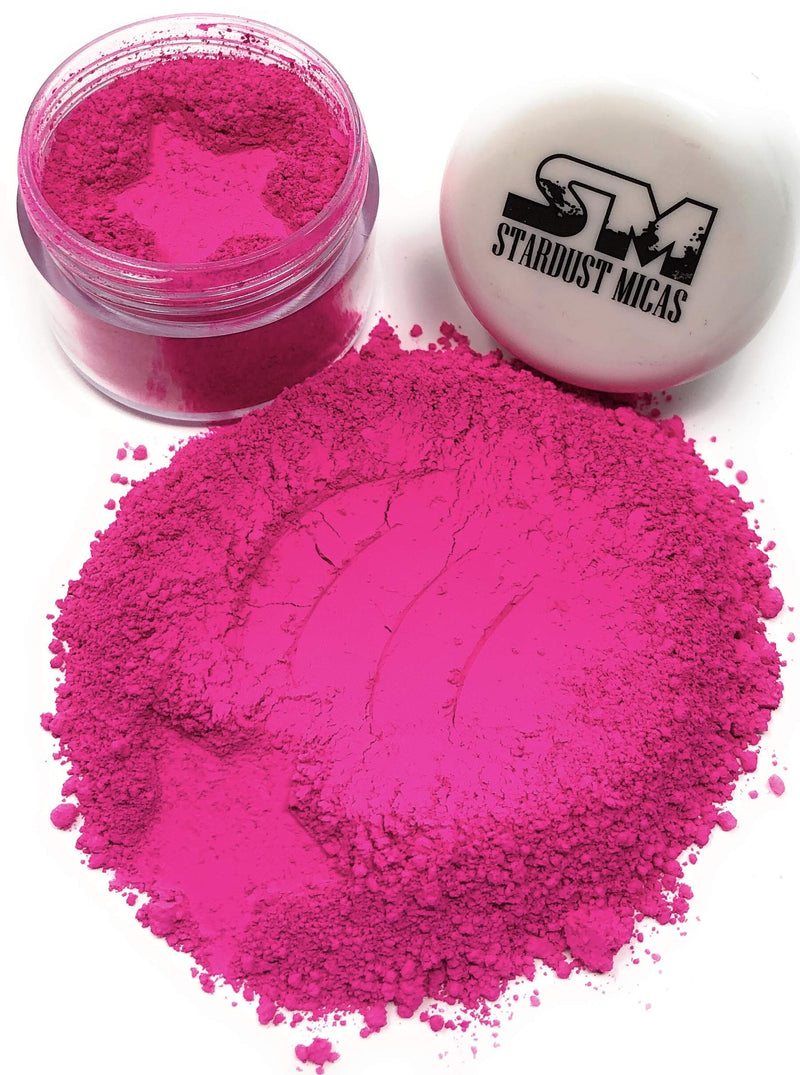 Neon Pink Pigment Powder for Cold Process Soap Making, Hot Pink Pigment Powder for Resin, Fluorescent Neon Pink Pigment Powder, Color Stable, Stardust Micas Hot Pink Pigment (Hot Pink, 10 Gram Jar)