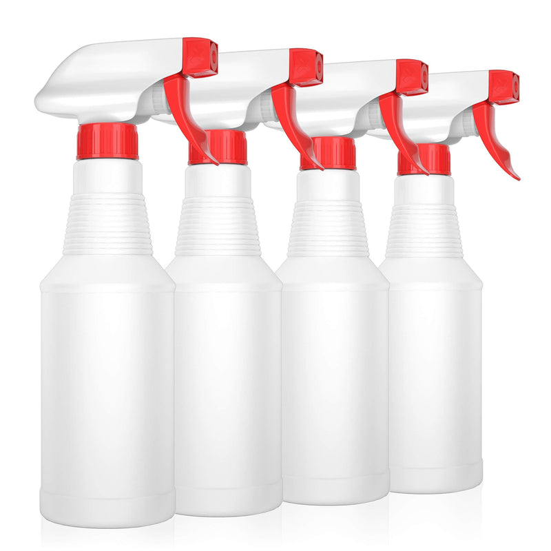 LiBa Spray Bottles (4 Pack,16 Oz), Refillable Empty Spray Bottles for Cleaning Solutions, Hair Spray, Watering Plants, Superior Flex Nozzles, Squirt, Mist Sprayer, Bleach/Vinegar/Rubbing Alcohol Safe 4 Count (Pack of 1) Frosted