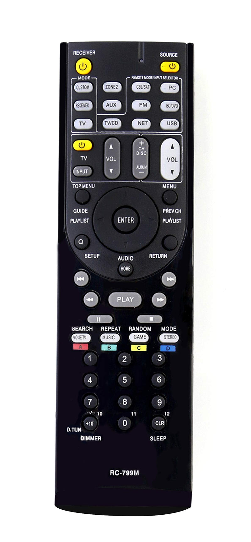 RC-799M rc799m Replace Remote Control Compatible with Onkyo AV Receiver HT-RC430 HTS-3500 HT-S3500 HT-S5400 HTS-5500 HT-S5500 TXSR309 TX-SR309 TXSR313 TX-SR313 HT-R391 HT-R558 HT-R590 HT-R591 HT-RC330