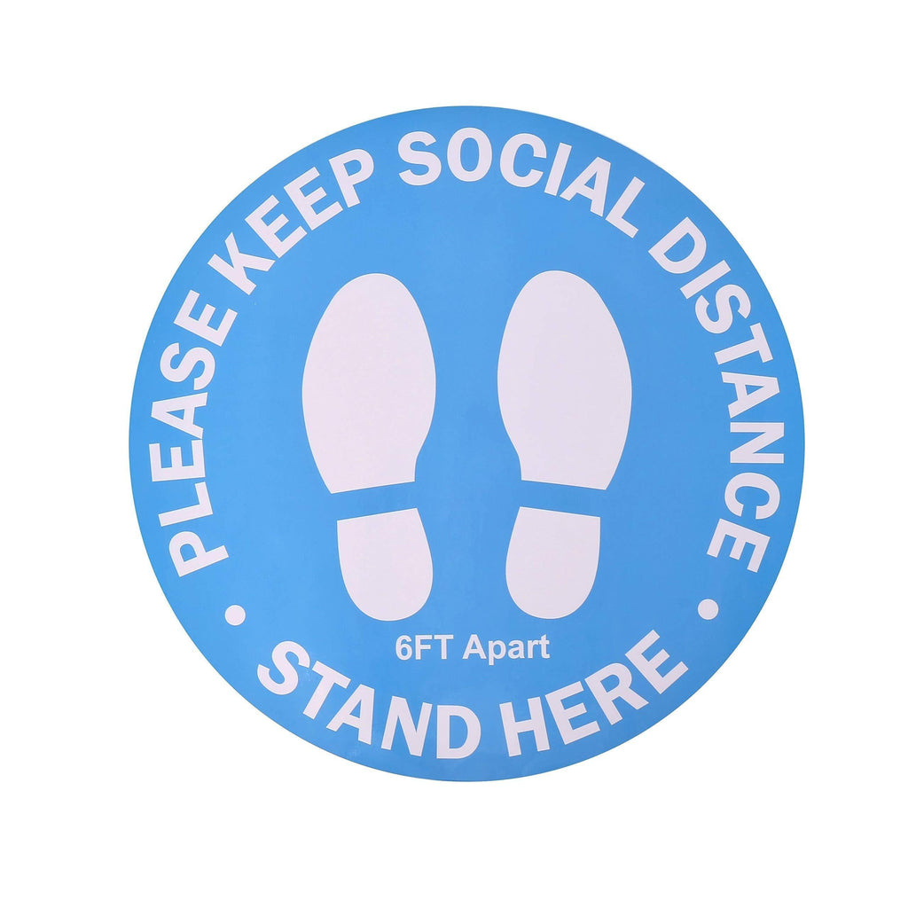 Social Distancing Floor Decals,10 Pack Safety Distance Sign Marker, Keep 6 Feet Apart, Round 12" inches Large, Anti-Slip and Waterproof