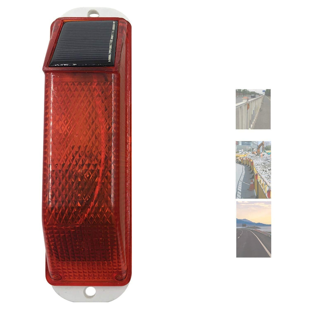 Solar Warning Light Sensitive Strobe Flash Warning LED Caution Lamp Flashing Barricade Safety Sign Road Construction Signs Flash Traffic Lights Flicker Beacon Lamps (Red) Red