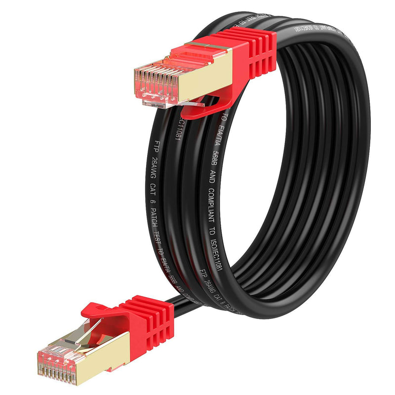 Outdoor Cat 6 Ethernet Cable 15ft, XXONE 26AWG Heavy-Duty Cat6 Networking Cord Patch Cable RJ45 LAN Wire Cable FTP Waterproof Direct Burial cat6-15ft