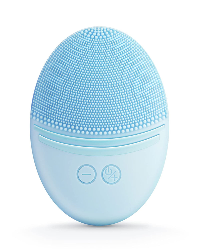 EZBASICS Facial Cleansing Brush, Waterproof Sonic Vibrating Face Brush for Deep Cleansing, Gentle Exfoliating and Massaging, Inductive charging (Blue) blue