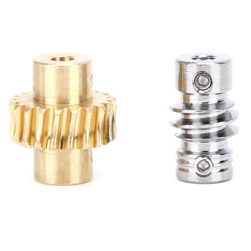 Worm Gear Set, 20: 1 Bronze Worm Gear Wheel and Metal Shaft, High Torsion Worm Gear Replace for 4:1, Industrial Robot Parts for DIY Project