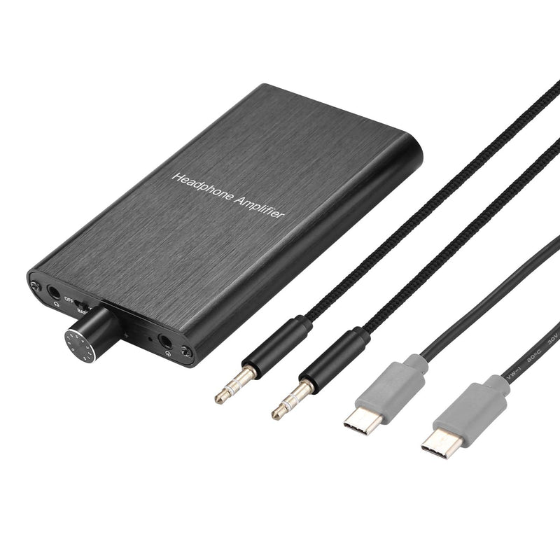 Headphone Amplifier with Bass Boost, Support 3.5mm AUX and Type-C 16-600Ω Headphone -3.5mm Stereo Audio Out, GAIN, Bass for Mac, Phones, iPad, MP3, MP4 and Computers,Xbox one,PS4,PS5 Controller