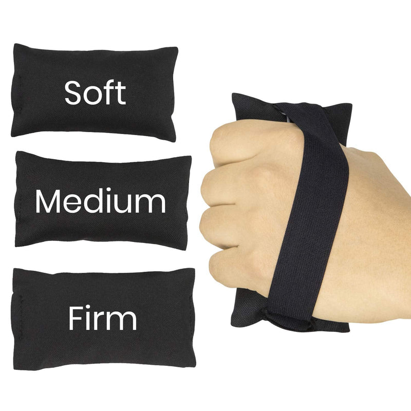 Vive Palm Grip Protector (3 Pack) - Hand and Finger Contracture Cushions - for Arthritis, Skin Breakdown, Exercise Strength - Comfortable Elastic Band Sized for Men and Women - Stroke Patient Rehab Black