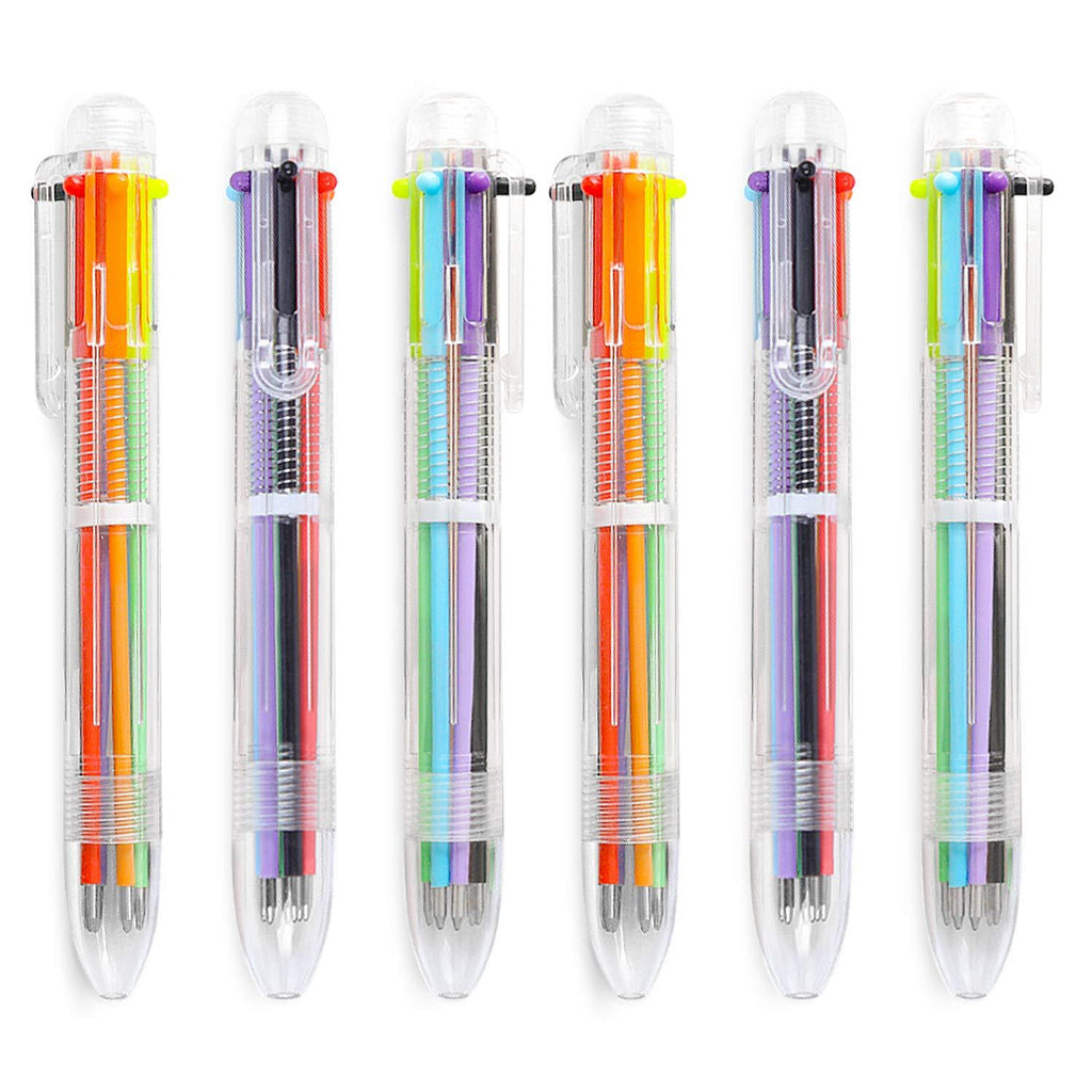 24 Pack 0.5mm 6-in-1 Multicolor Ballpoint Pen 6 Colors Retractable Ballpoint Pens (24 Pack) 24 Pack