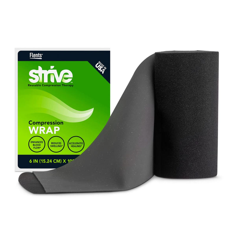 STRIVE Compression Therapy Wrap, 6 in X 100 in, Black, Made in The USA