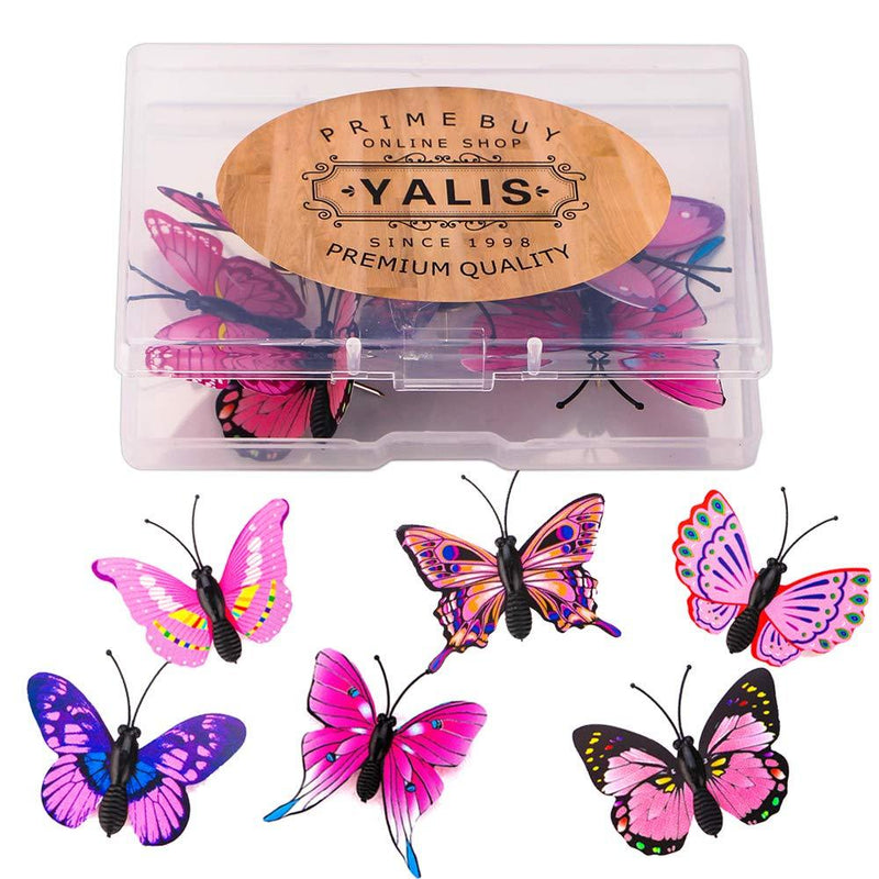 Yalis 12 Pcs Decorative Thumbtacks Pink Cute Pushpins for Feature Wall, Whiteboard, Corkboard, Photo Wall (Pink Butterfly) Pink Butterfly