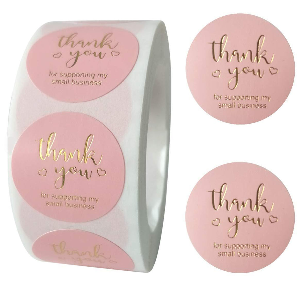 Thank You for Supporting My Small Business Sticker Labels, 1" Round Thank You Stickers Roll, Thank You Labels for Greeting Cards, Flower Bouquets, Gift Wraps, Tags, Mailers Bag 1 inch