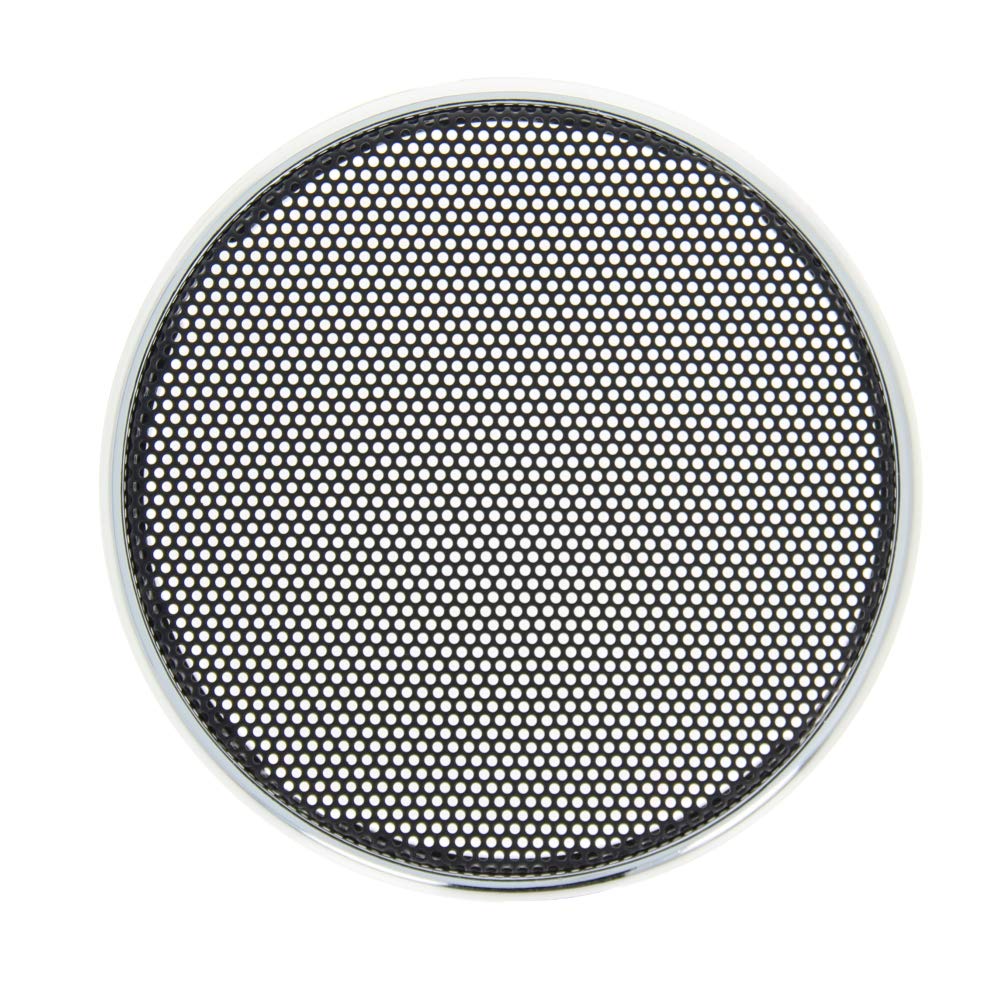 Fielect 3.5inch /90mm Speaker Grill Mesh Decorative Circle Woofer Guard Protector Cover Audio Accessories Black Grill Silver Trim