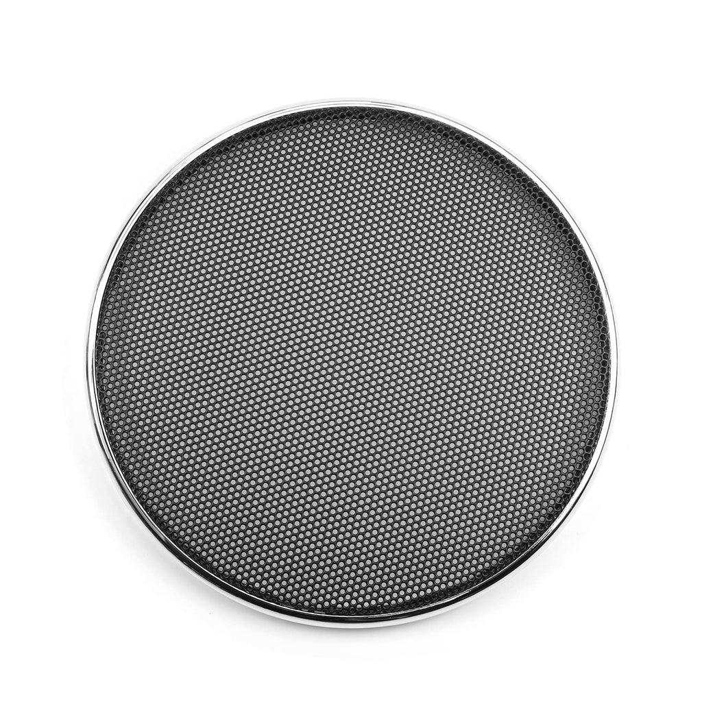 Fielect 4inch Speaker Grill Mesh Decorative Circle Woofer Guard Protector Cover Audio Accessories Black Grill Silver Trim