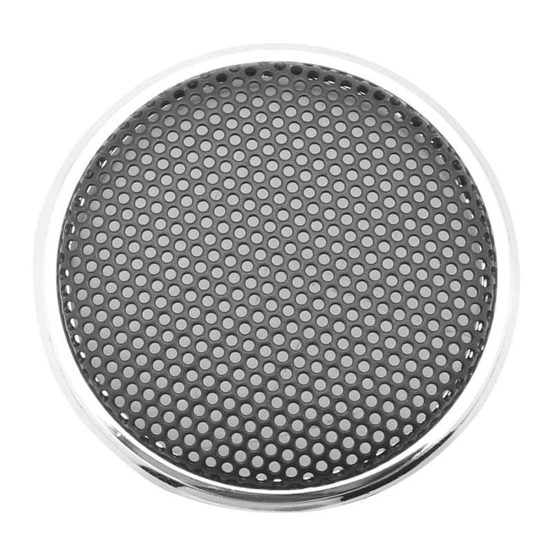 Fielect 2inch /51mm Speaker Grill Mesh Decorative Circle Woofer Guard Protector Cover Audio Accessories Black Grill Silver Trim