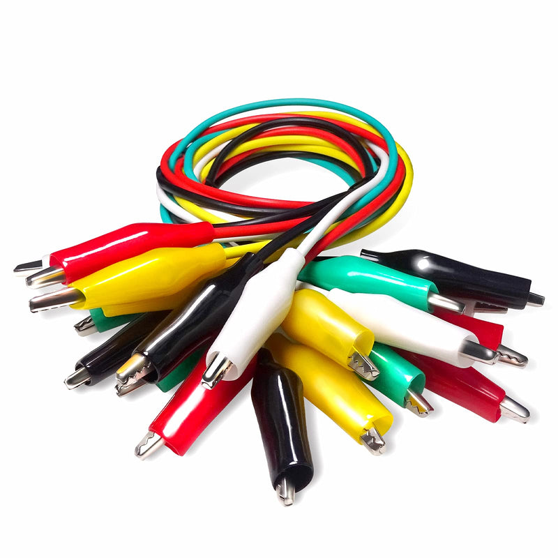 Goupchn 10PCS Alligator Clips Electrical Test Leads Dual Ended Crocodile Clips Jumper Wires for Circuit Connection Electrical Testing 5 Colors 1 Set