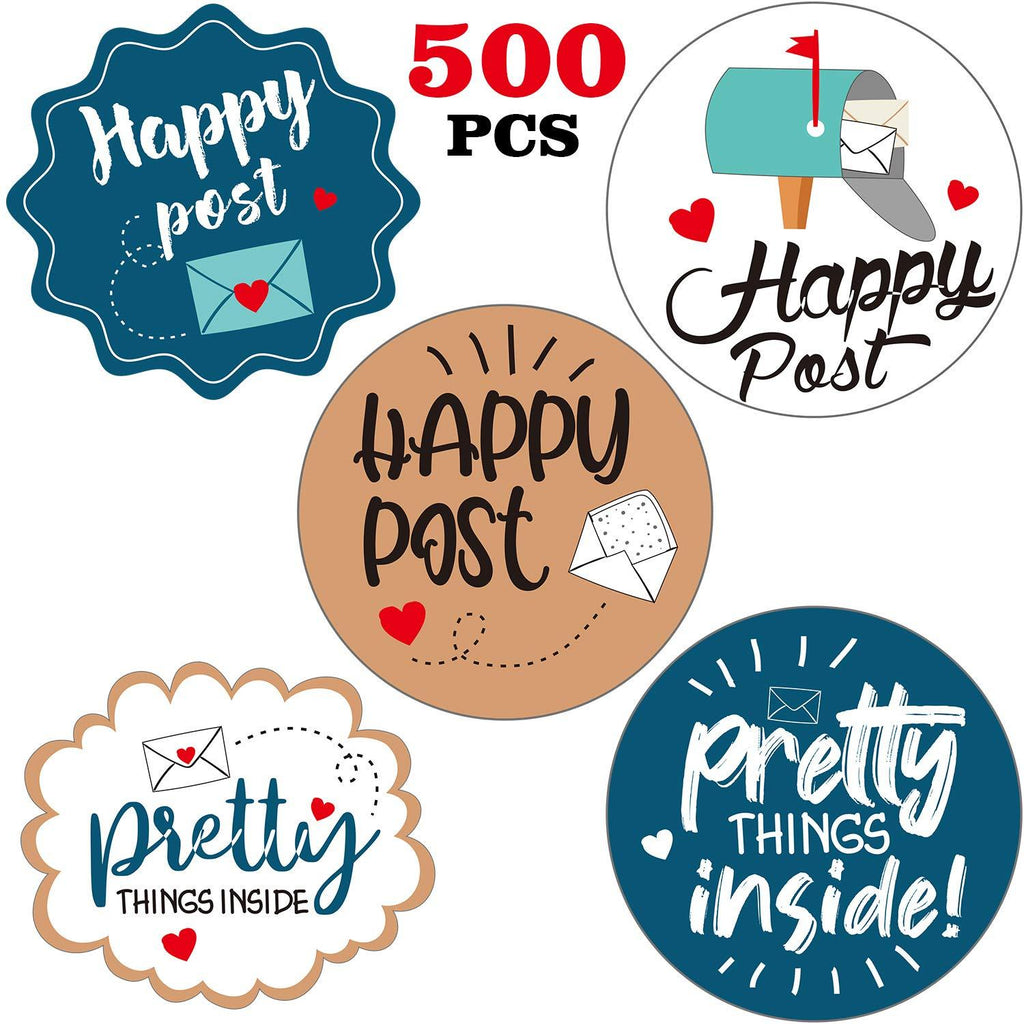 500 Pieces Mail Stickers Small Business Post Package Labels Thank You for Your Order Stickers for Businesses Online Shop Owners