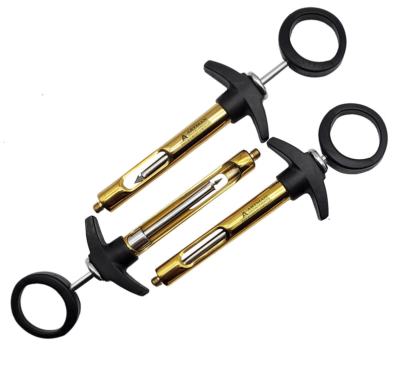 Dental Syringe Aspirating 1.8ml Set of 3 Black & Golden anesthetic syringe dental Instrument