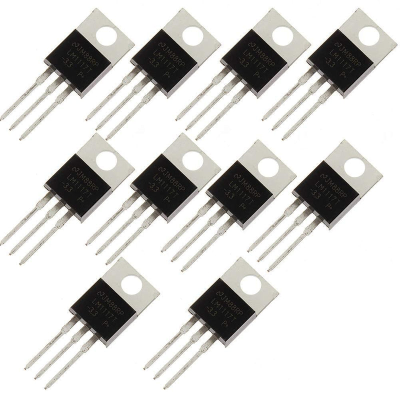 Bridgold 10pcs LM1117T-3.3V LM1117 LM Low Dropout Positive Voltage Regulator 1A,TO-220.