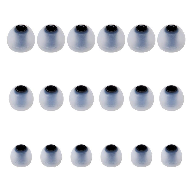 Earbud Tips Soft Silicone Earbuds Replacement Tips Fit for in-Ear Headphones(Inner Hole from 3.8mm - 4.0mm Earphones) 9 Pairs S/M/L,Gray/Black Small/Medium/Large Transparent Black