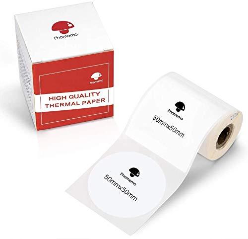 Thermal Sticker Label Paper,Phomemo Round 1 7/8" x 1 7/8"(50x50mm) Labels, Thermal Multi-Purpose Sticker Label Paper for Barcode, Price Tag, Address Labels,Suitable for M110/M200 Label Maker Round-50x50mm