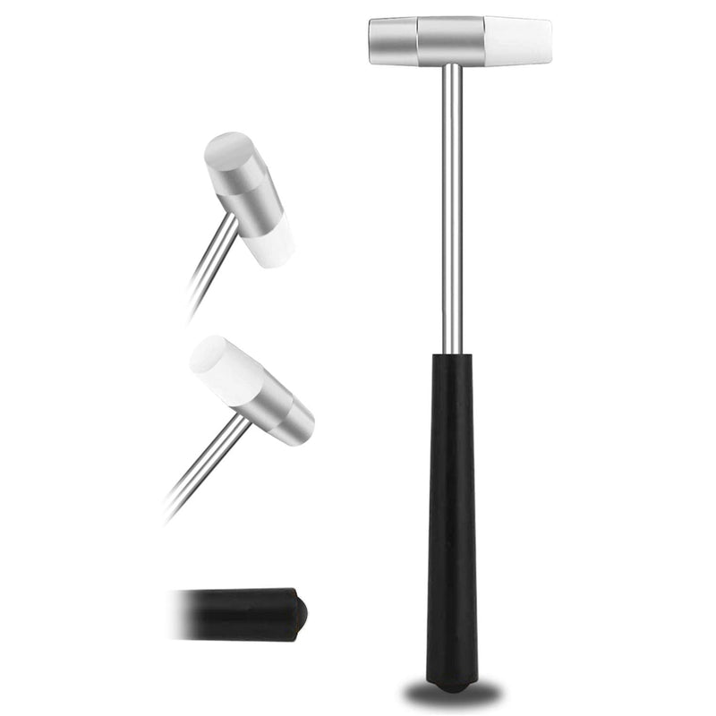 Dual Head Small Hammer, 7 Inches, Plastic Head and Metal Head, Black Plastic Grip, Double face Jewelry Mallet, Mini Hammer for Crafts, Watch, Tuning, Woodworking, Toys, DIY, Leather, Instruments Ergonomic Grip