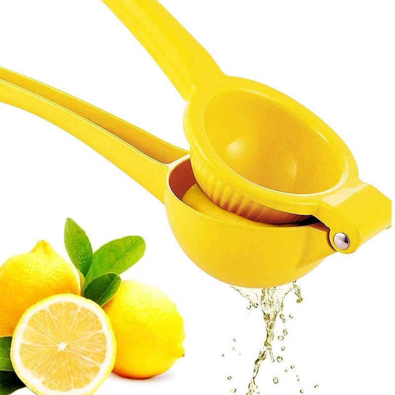 Premium Quality Metal Lemon Squeezer, Lime Juice Press, Manual Press Citrus Juicer For Squeeze The Freshest Juice - Yellow (A-Yellow) Medium A-Yellow