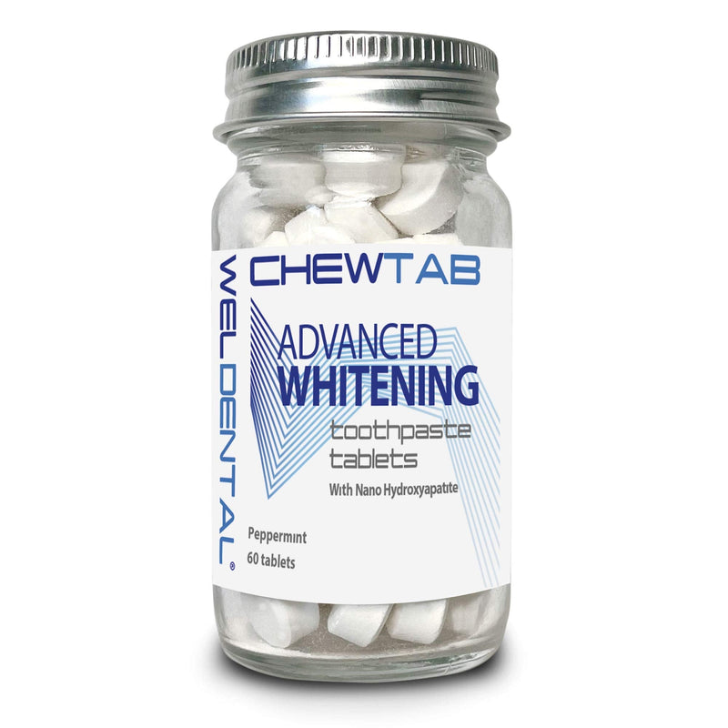 Weldental Chewtab Advanced Whitening Toothpaste Tablets with Nano-Hydroxyapatite Peppermint