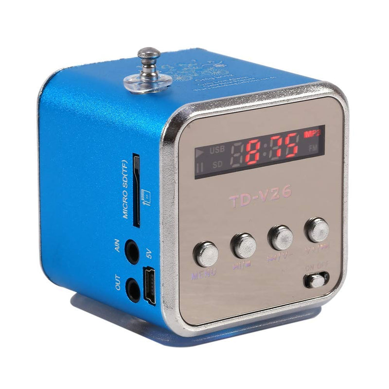 Eboxer Portable Mini Speaker Music Player FM Radio Stereo Speaker Support TF Card and U Disk, Brief Design, Perfect Mini Speaker for Room Bike Car for Phone/Tablet/Computer (Blue)