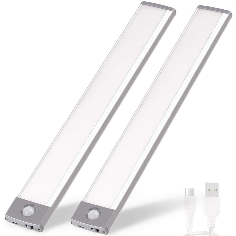 Rechargeable Motion Sensor Led Lights Ultra Thin Softer Under Counter 54-LED Closet Lighting Battery Operated Lights Kitchen Under Cabinet Lighting Stick On Lights Night Lights Wireless Light (2PACK)