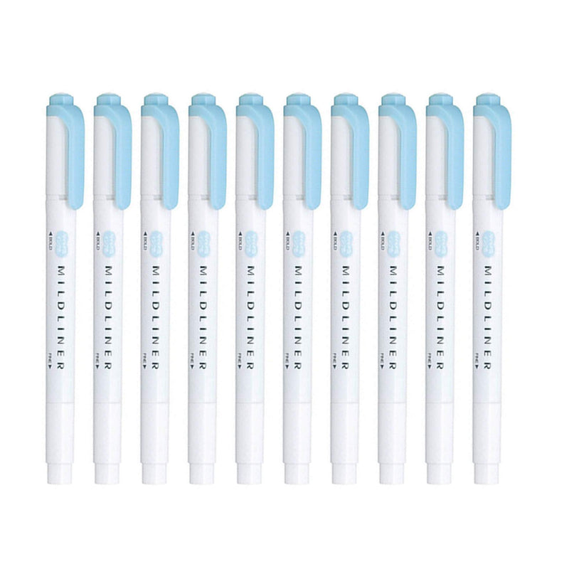 Zebra Mildliner Blue 10 Pen Set