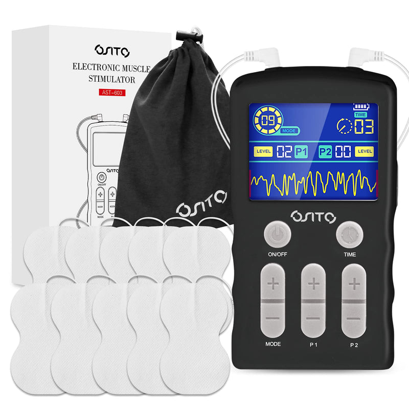 TENS Unit Muscle Stimulator Dual Channel TENS Machine (FSA&HSA Eligible) 25 Modes Pulse Massage with 10 TENS Pads EMS Muscle Stimulation Therapy for Body Arm Shoulder Legs and Arthritis Pain Relief