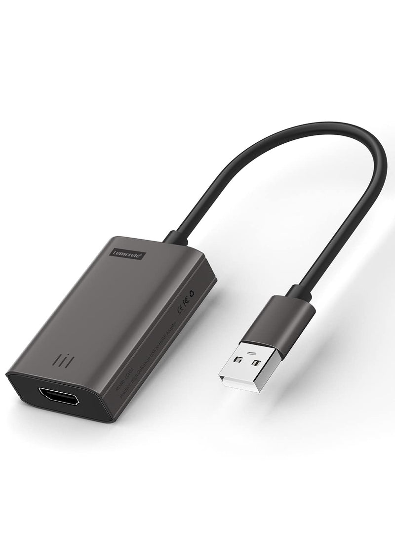 Lemorele HDMI to USB Adapter, HD 1080P USB to HDMI Cable Adapter, HDMI USB Mac Adapter, Compatible with MacOS M1 / Windows 10/8.1/8/7(Need to Install app) Incompatible with Linux, Unix, Vista