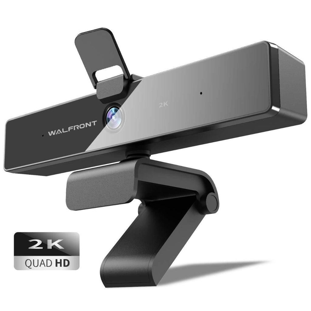 2K Webcam with Microphone & Privacy Cover, Walfront Web Camera for Computer PC Desktop Laptop, 95° Wide Angle USB Streaming Webcam Plug and Play Multi-Compatible for Video Conference Recording Game