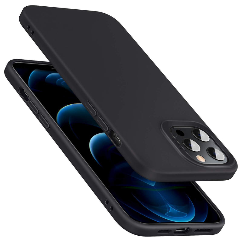 ESR Premium Silicone Designed for iPhone 12 Case and iPhone 12 Pro Case,[Liquid Silicone] [Soft Touch Gel Rubber] [Full Body Shockproof Protection] [Microfiber Lining], (2020) 6.1" - Black