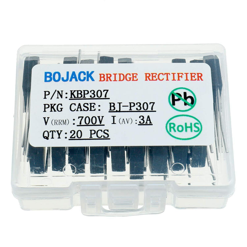 BOJACK KBP307 Diode Bridge Rectifier 3A 700V Power diode Electronic Componentsï¼ˆPack of 20 pcsï¼‰