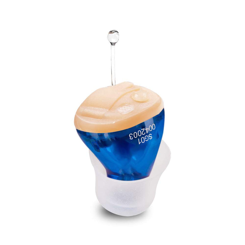 IncenSonic Hearing Amplifier Sound Amplifier with Digital Noise Reduction to Aid and Assist Hearing for Adults (Blue, Left) Blue