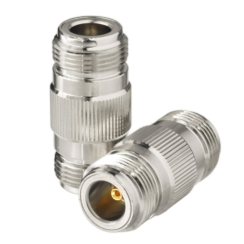 Eightwood 2pcs N Type Adapter N Female to N Female Barrel RF Coax Connector Coupler 50ohm for Ham Radio Antenna WiFi Antenna Router barrel adapter