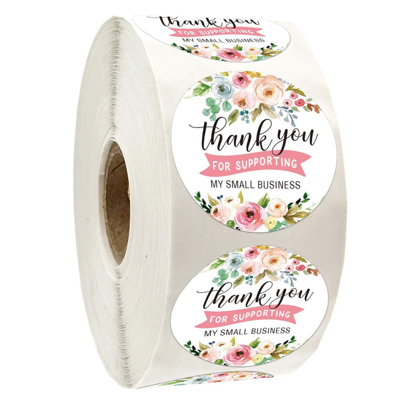 500 Thank You for Supporting My Business Label, Thank You for Your Business Stickers, 1.4inch Thank You for Your Order Stickers for Bakeries, Handmade Goods & Small Business Owners.