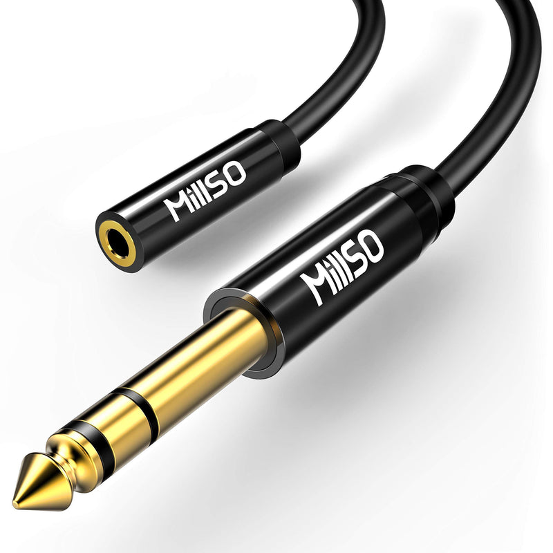 MillSO 1/4 to 3.5mm Headphone Adapter TRS 6.35mm 1/4 Male to 3.5mm 1/8 Female Stereo Jack Audio Adapter for Amplifiers, Guitar, Keyboard Piano, Home Theater, Mixing Console, Headphones - 12inch/30CM